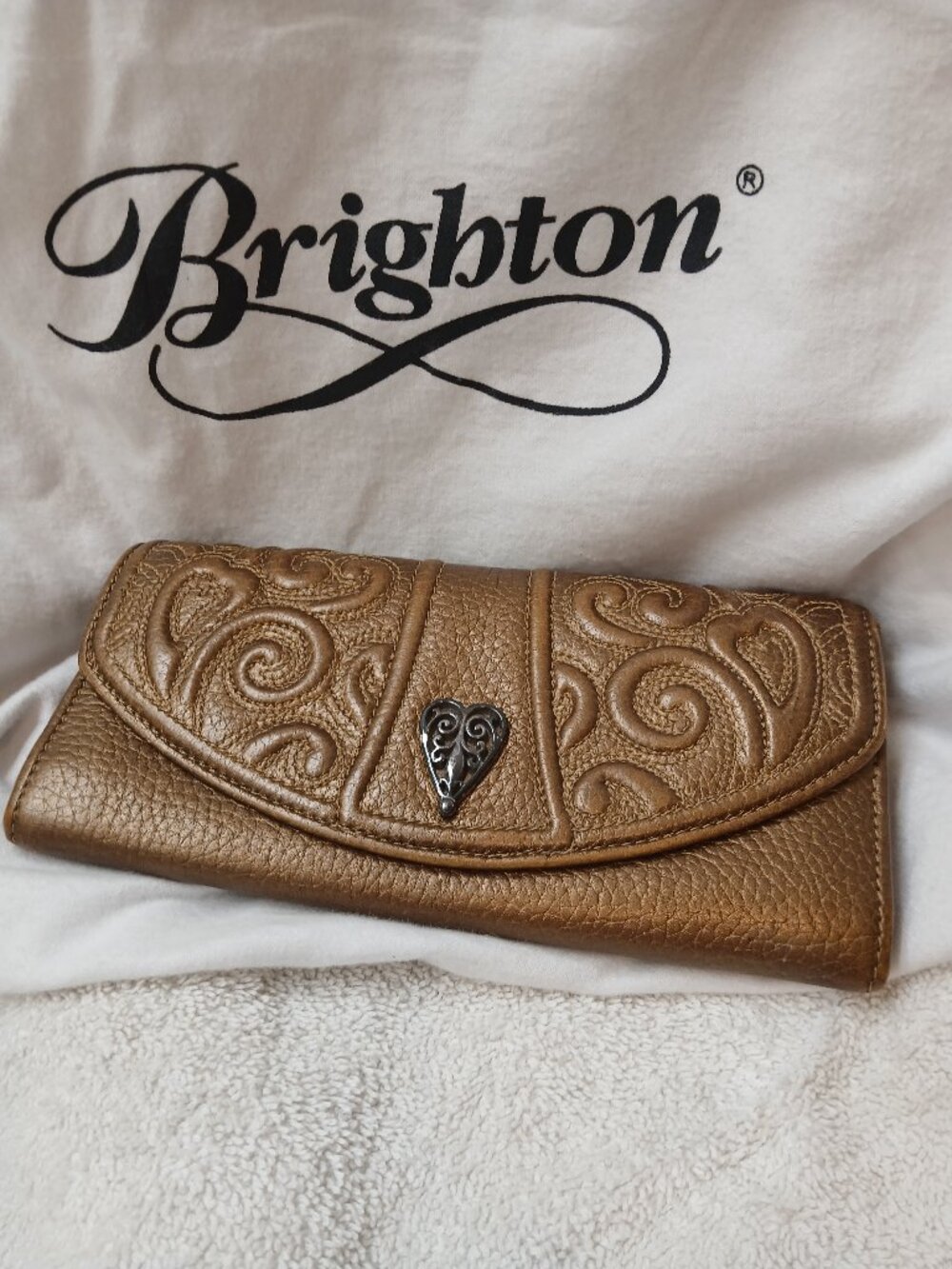 Vintage Gold Leather large wallet